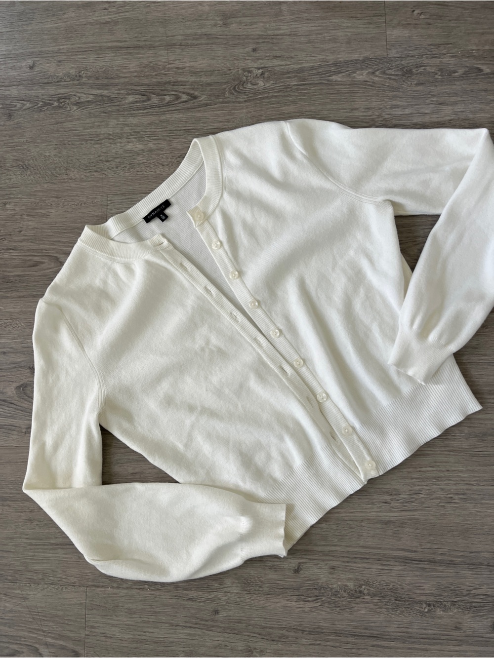 Dynamite Ivory Button-Front Cardigan Sweater